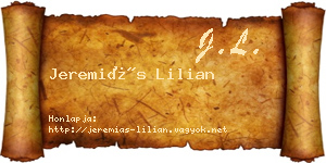 Jeremiás Lilian névjegykártya